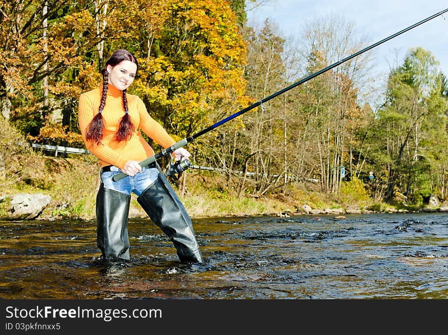 Fishing woman