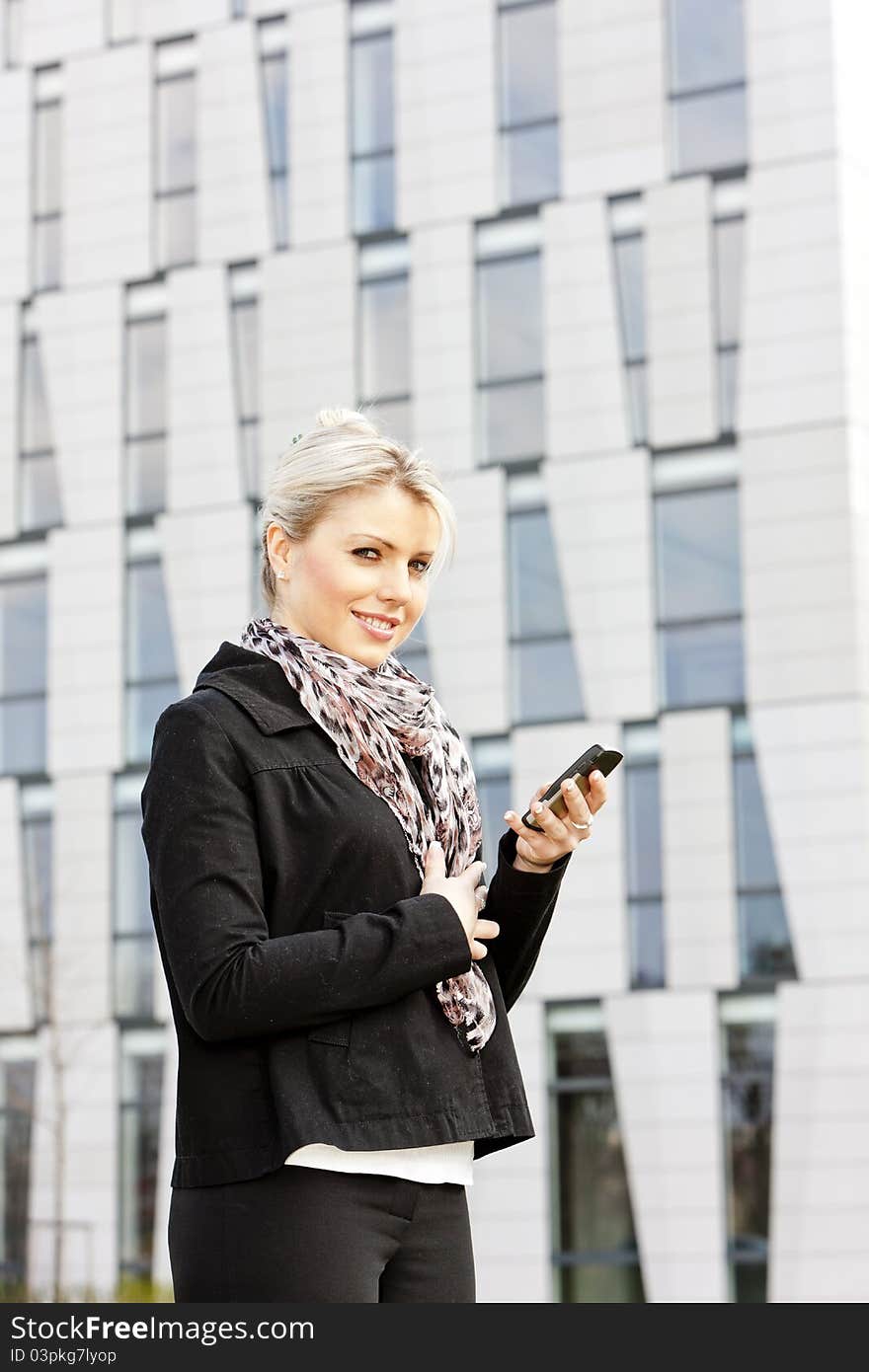 Businesswoman with a mobile