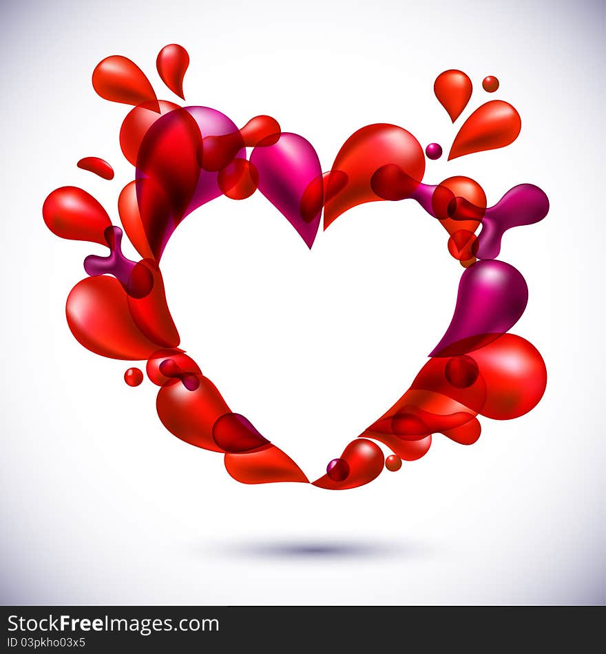 Vector illustration of red love balloons heart shape. Vector illustration of red love balloons heart shape.