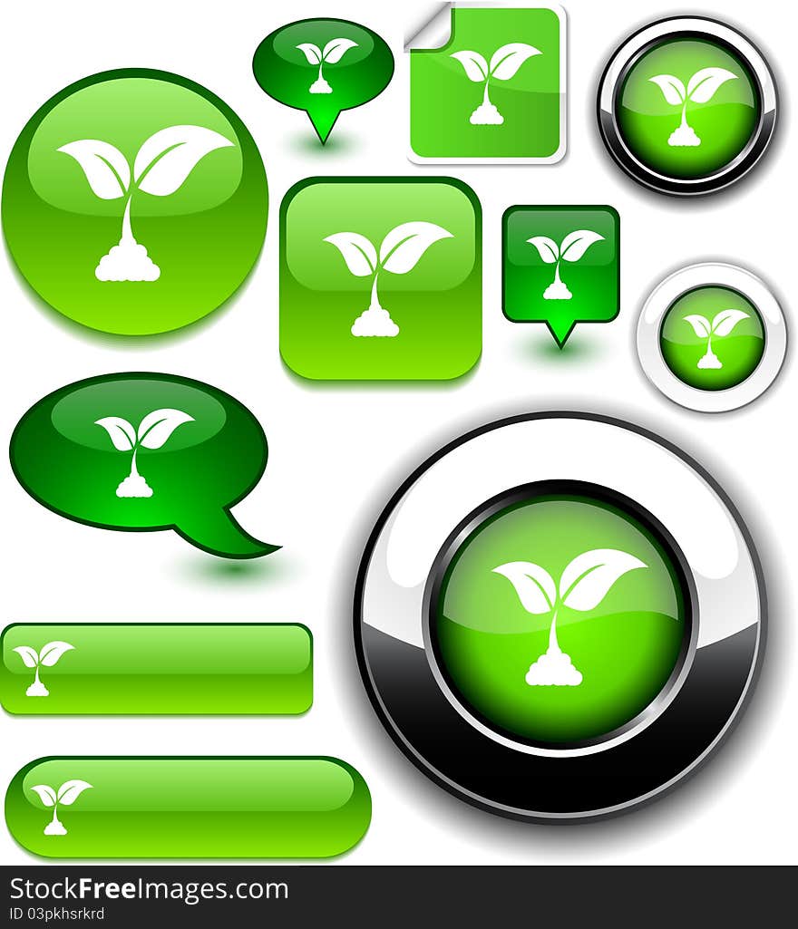 Ecology vector illustration of glossy icons. Ecology vector illustration of glossy icons.