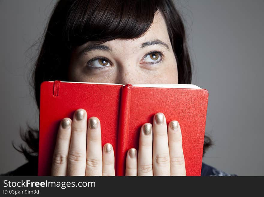 A woman reading.