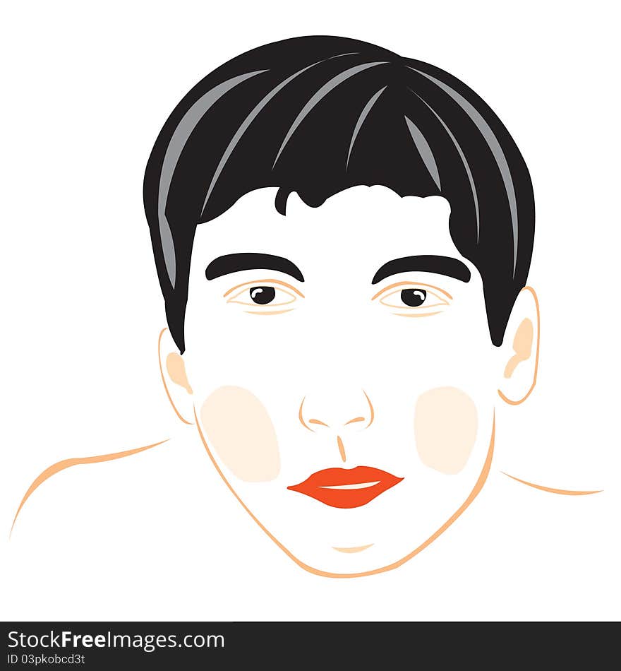 Drawing of the male person on white