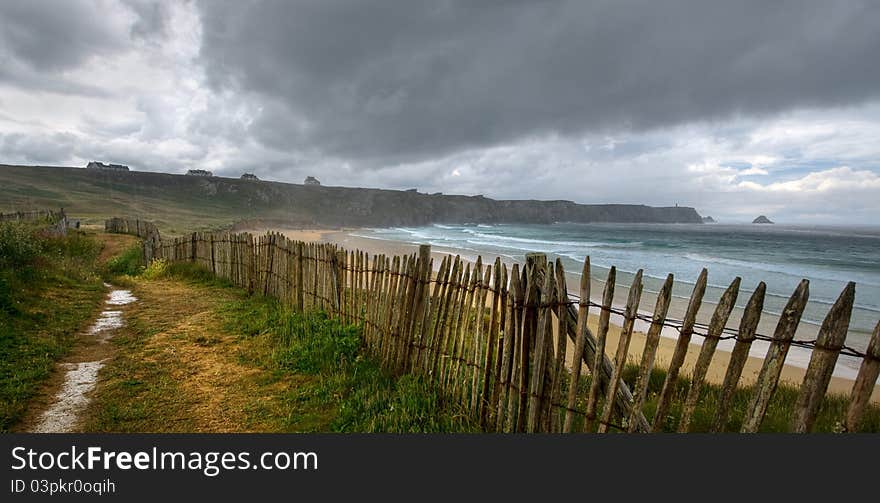 It is raining in the end of land. Storm in Finister, Bretagne, France.