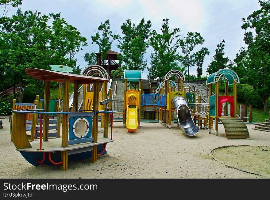 Children playground in the park