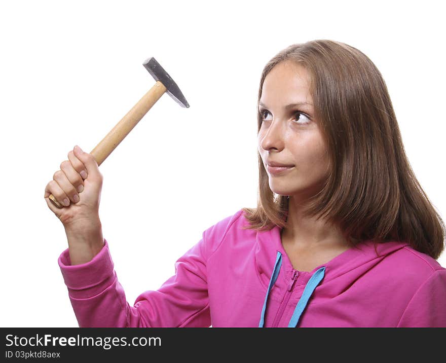 Woman with hammer