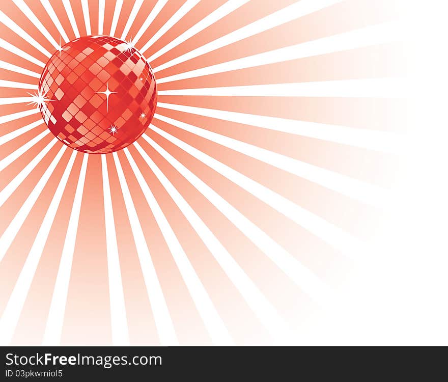 Illustration of shining disco ball