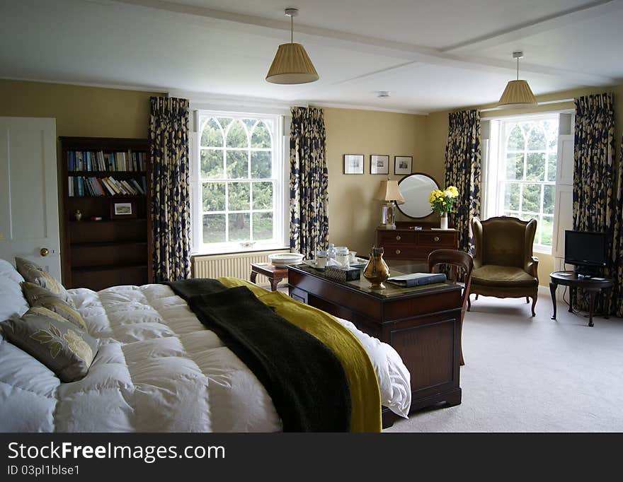 A posh english bedroom in Hertfordshire. A posh english bedroom in Hertfordshire