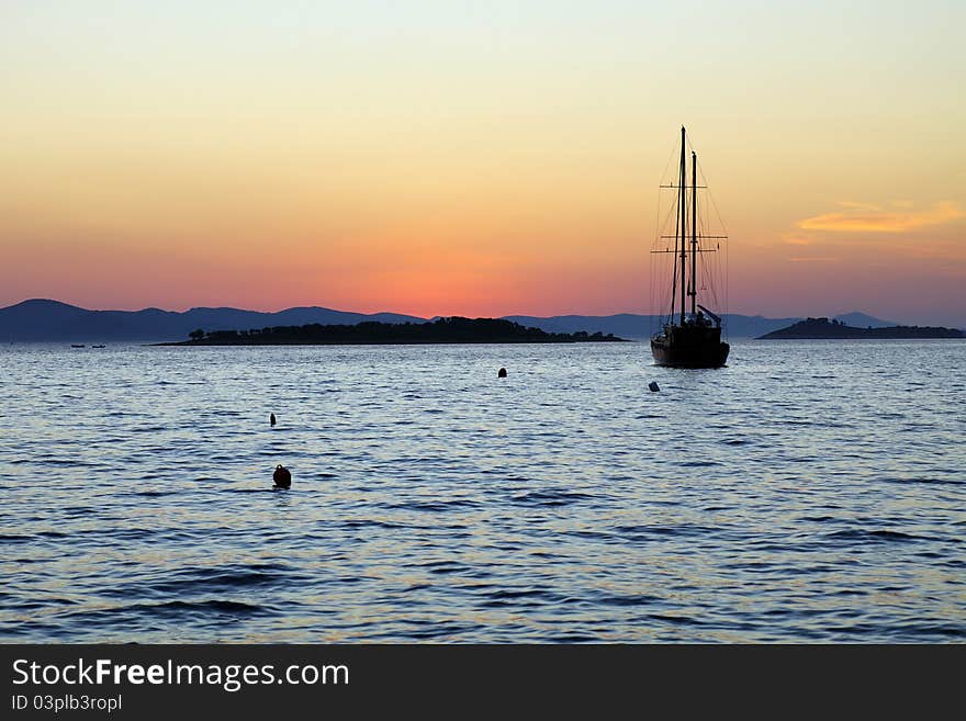 Sunset on an island in Croatia