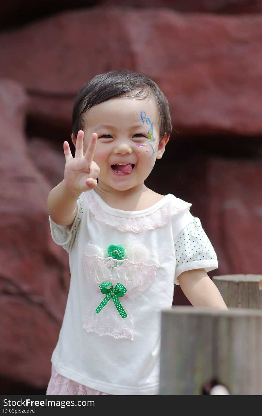 Chinese Girl Show A Gesture