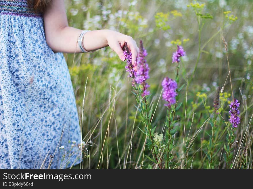 Girl with flowers