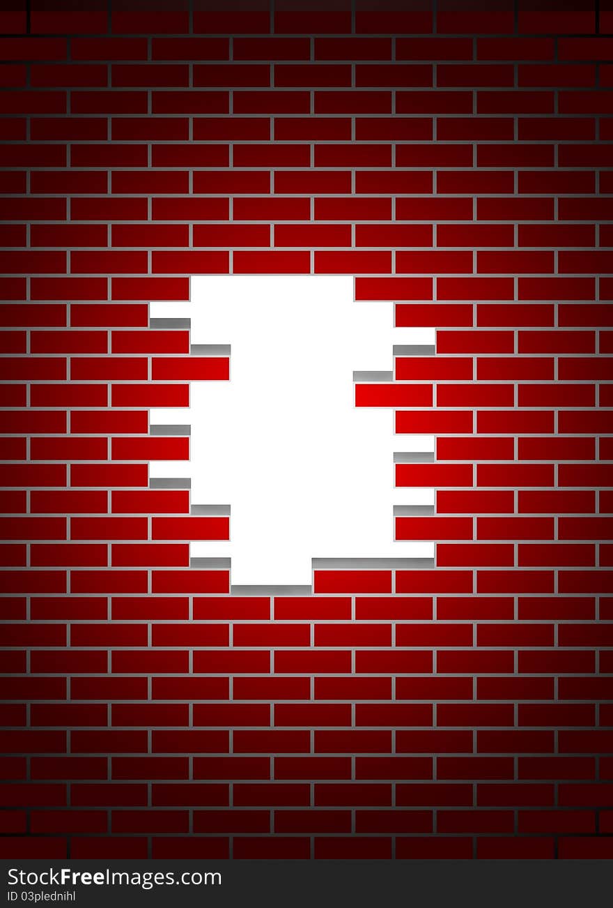 Texture of red broken wall