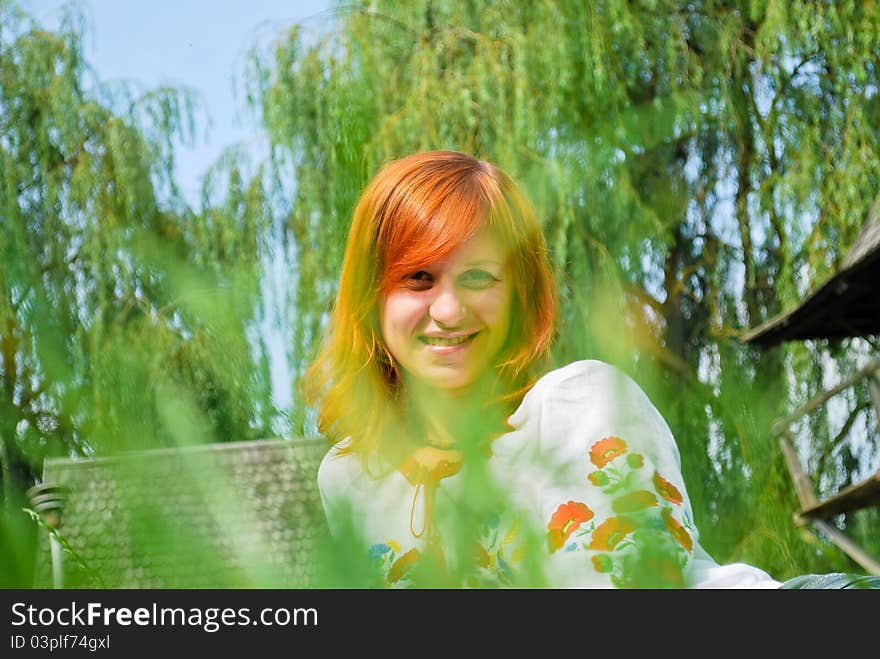 Ukrainian girl in national clothes