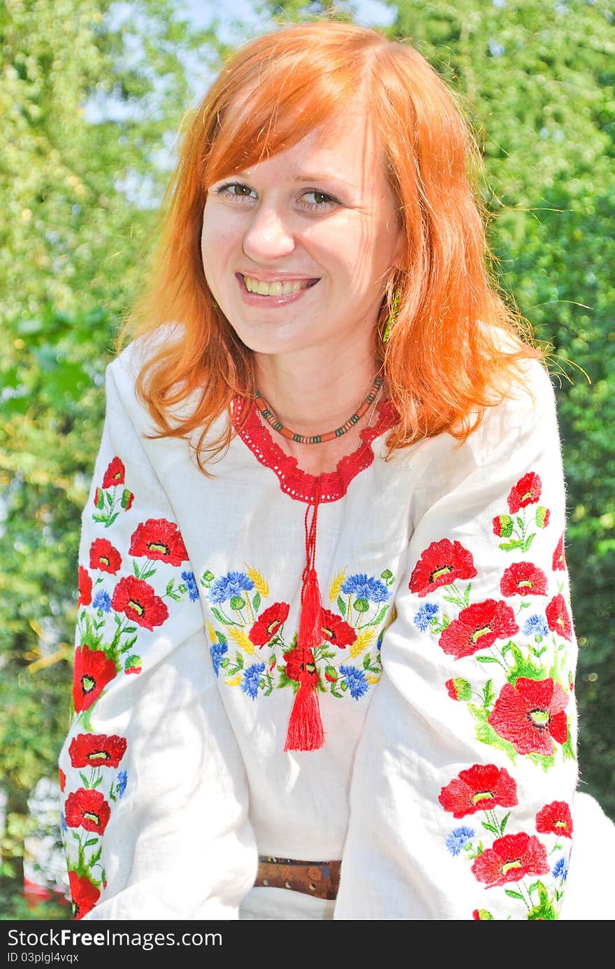 Ukrainian girl in national clothes