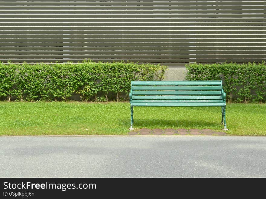 Check here. The green bench in the garden.