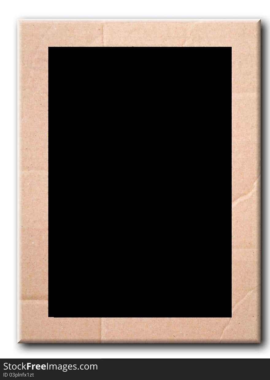 Brown corrugated cardboard photo  frame