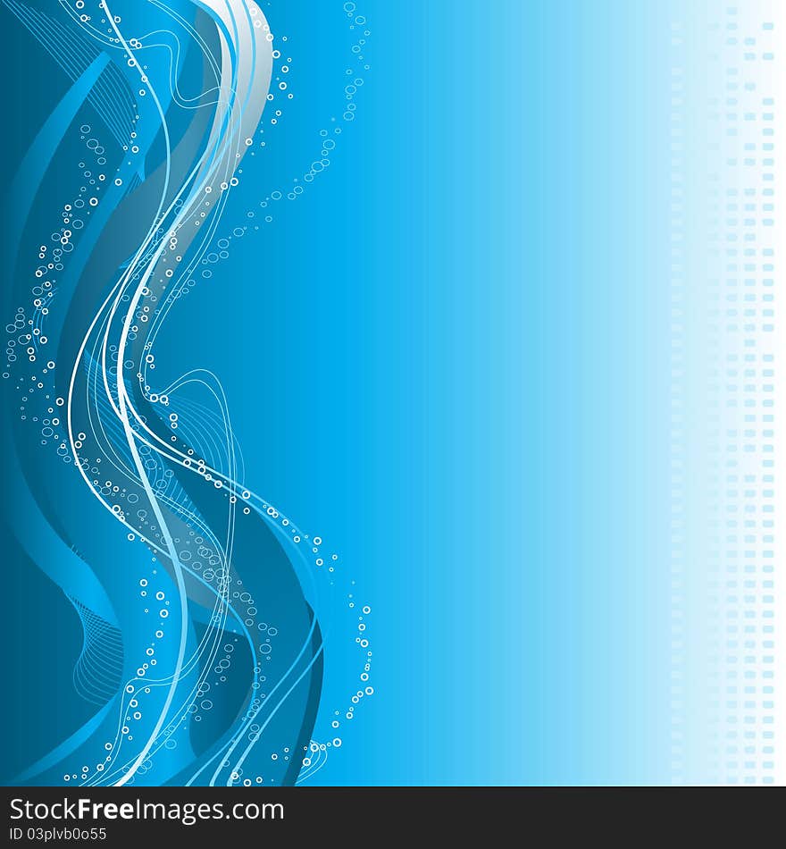 Abstract blue background with waves