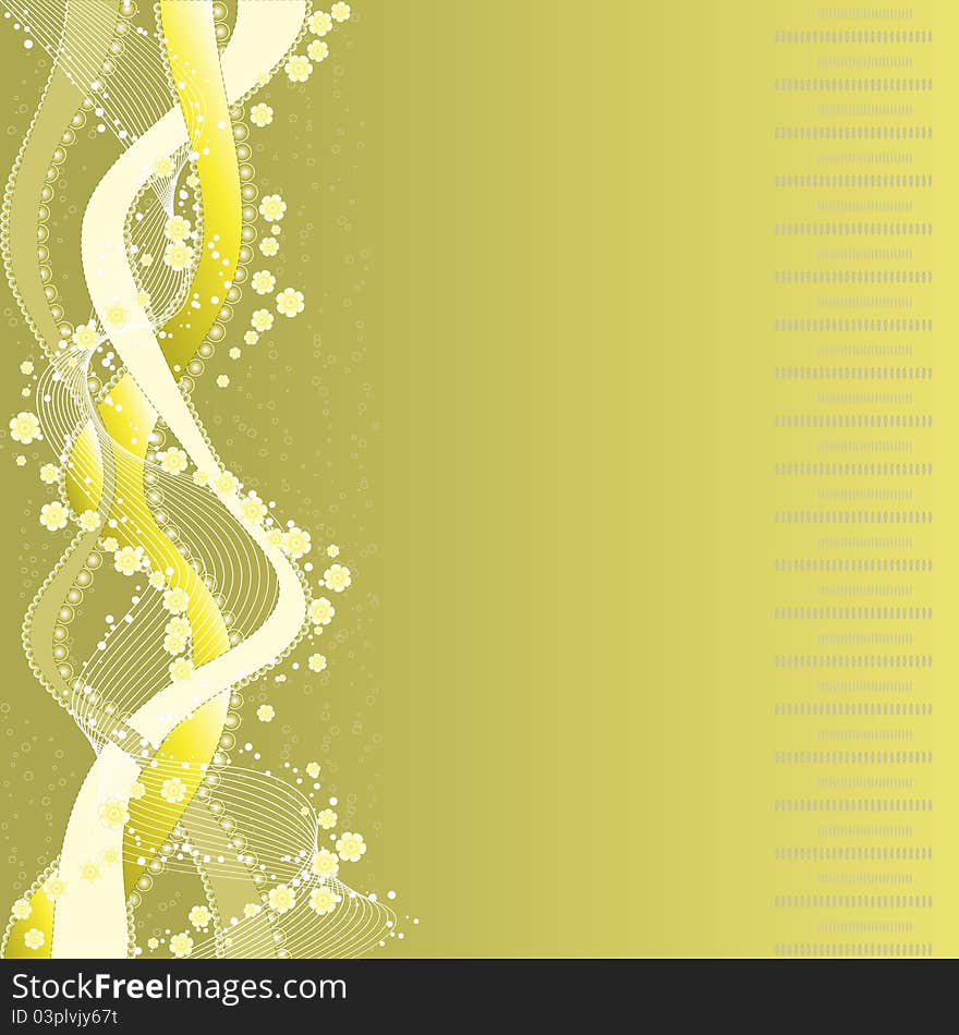 Abstract background with waves and flowers. Abstract background with waves and flowers