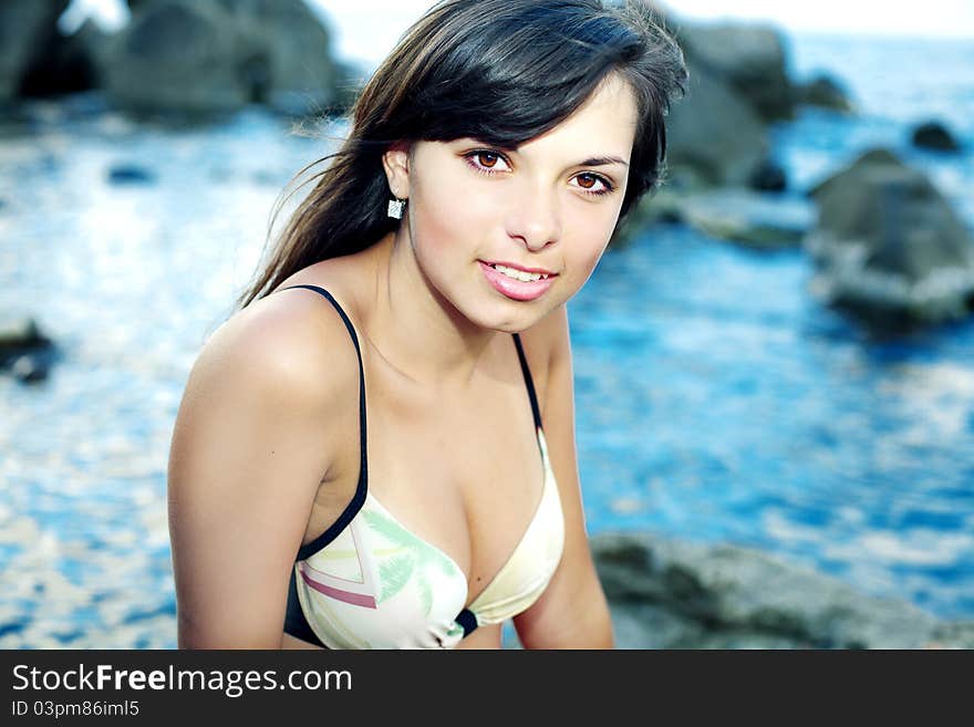 Beautiful Summer Woman on the Beach