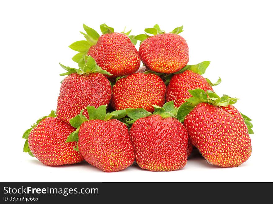 Strawberries isolated over white background