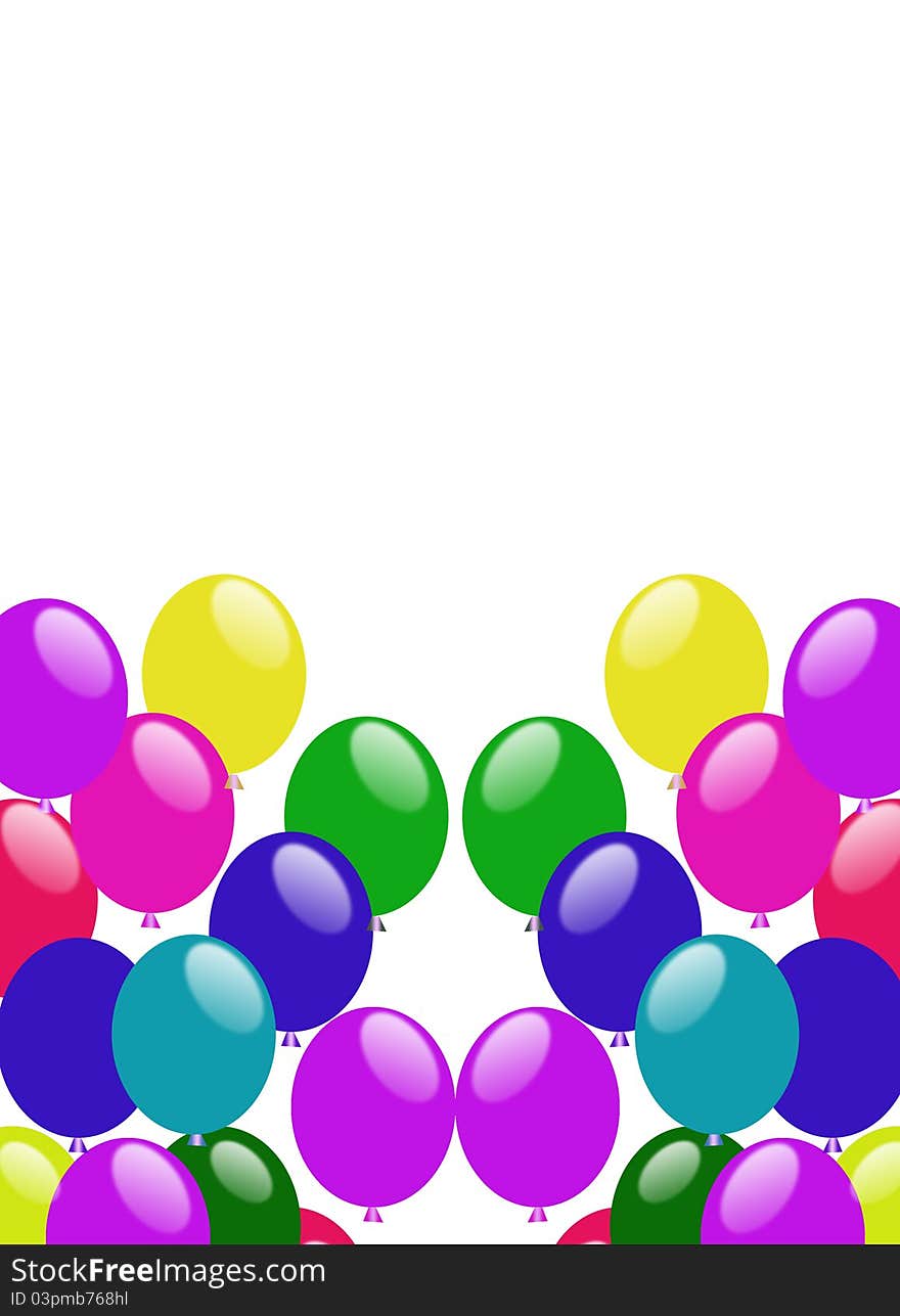 Party colorful balloons for holidays,parties,birthdays,celebrations isolated on white background