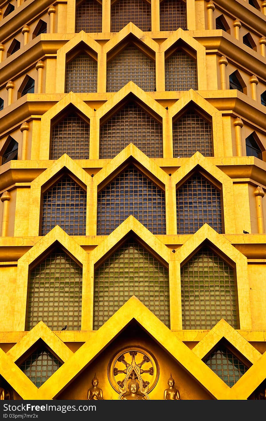 Texture of golden pagoda abstract in thailand