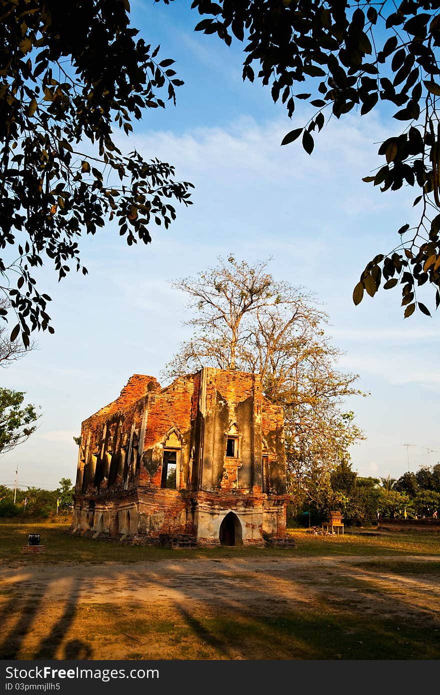 Ancient brick palace in Thailand. Ancient brick palace in Thailand