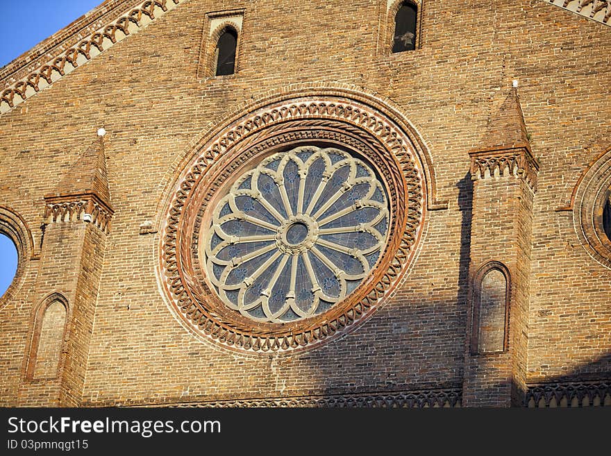 An old church on center city of piacenz a in italy. An old church on center city of piacenz a in italy