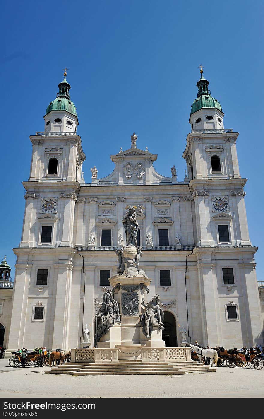 Cathedral of Saint Rupert in Salzburg, Austria. Baroque church