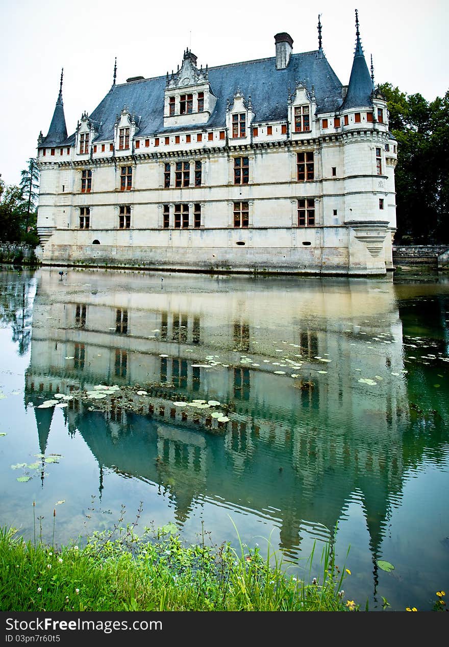 Azay Le Rideau Castle Reflected In The Water