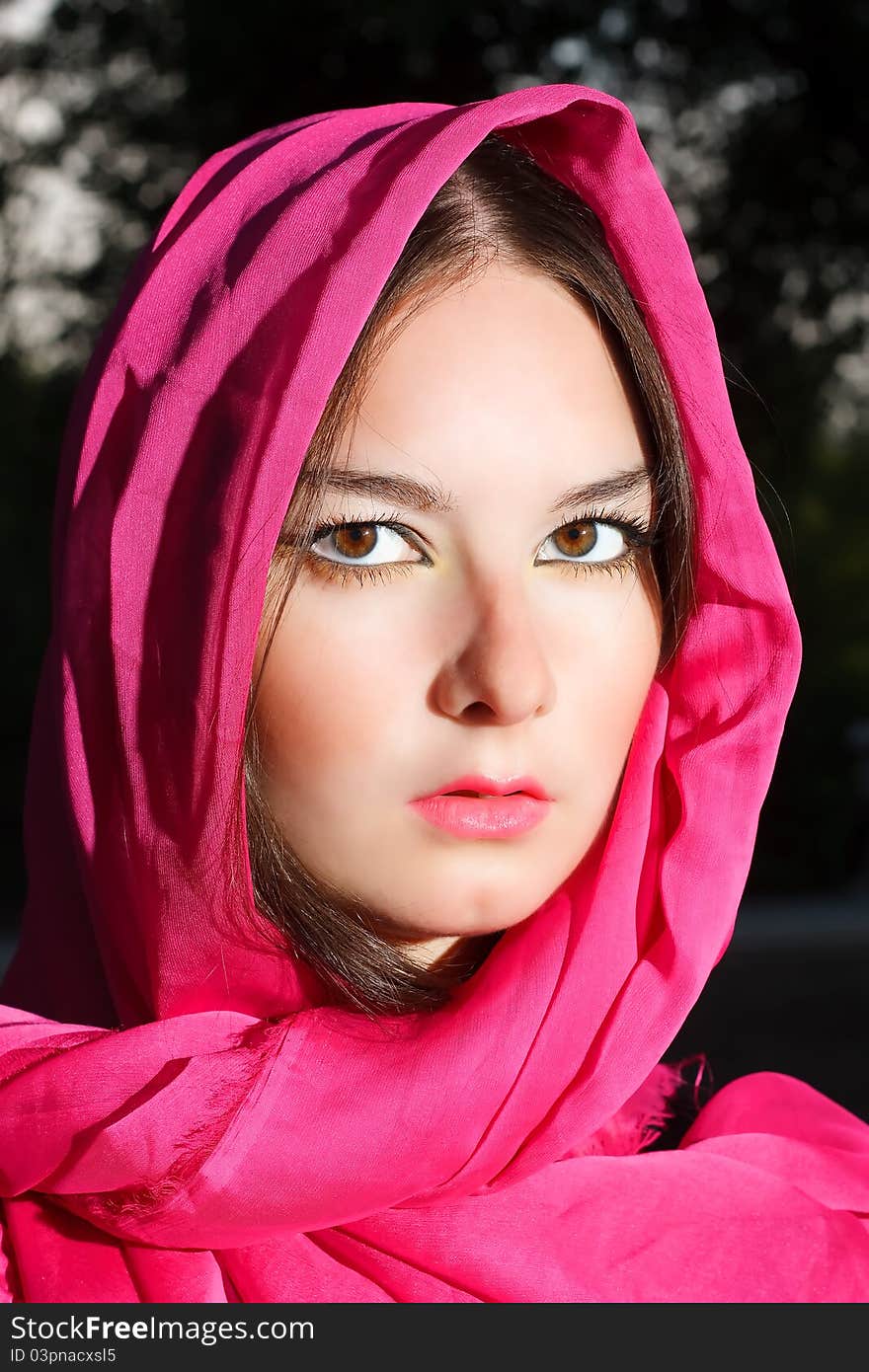 Woman In Red Scarf