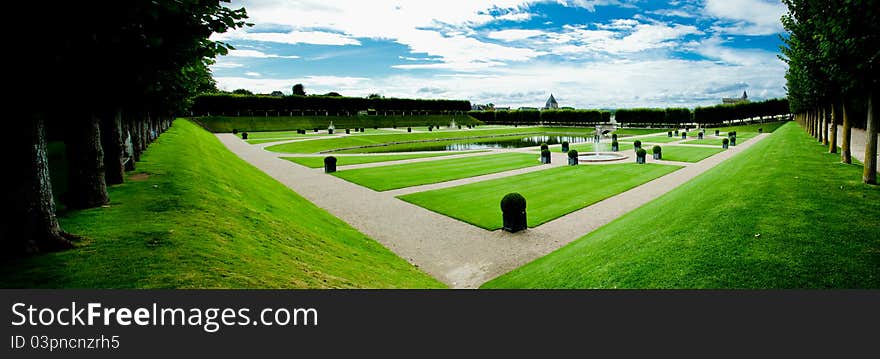 Ornamental garden in Villandry, loire valley, France