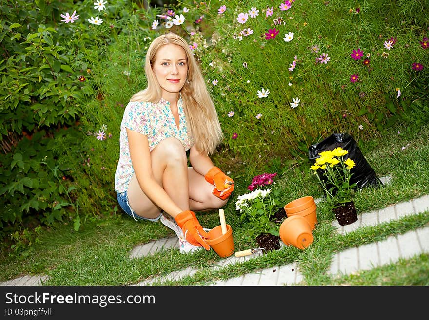 Young Woman Gardening