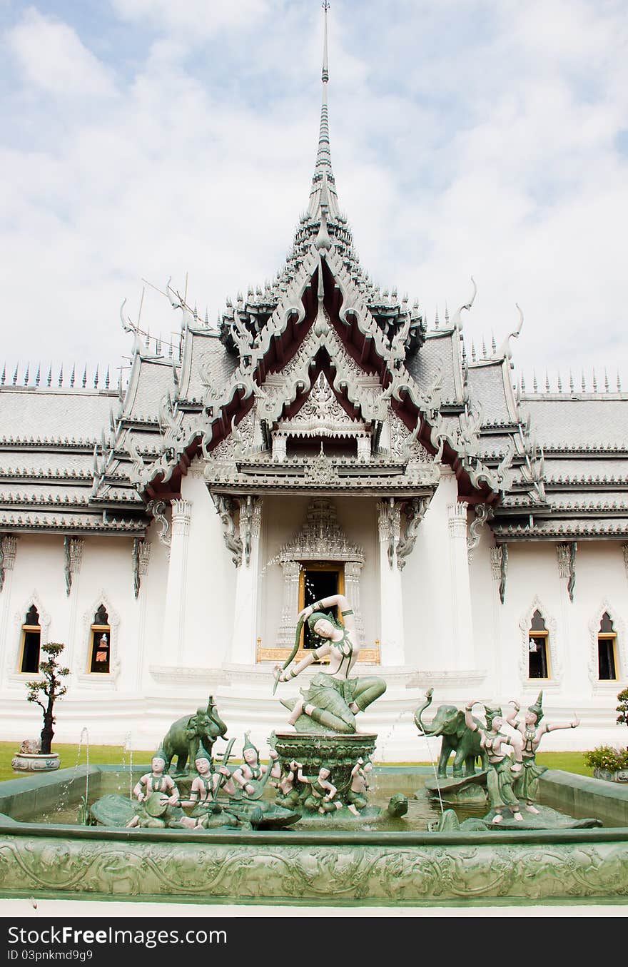 Thai architechture in temple of thailand