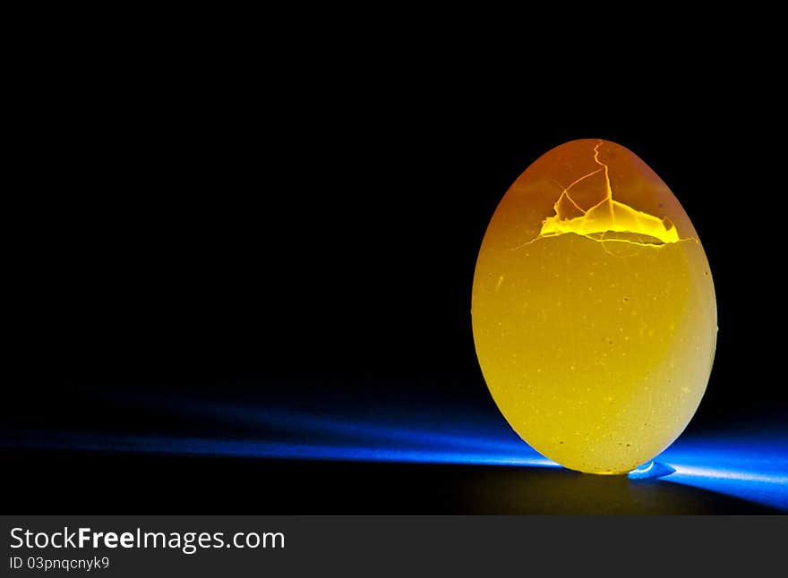 Illuminating an egg by back lighting it. Illuminating an egg by back lighting it