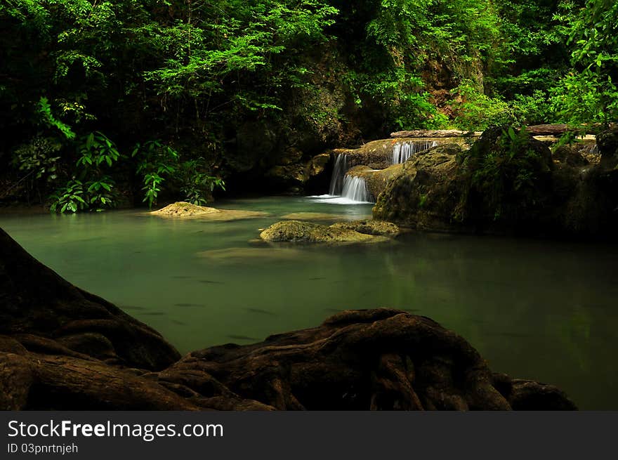 Cascade of Erawan waterfall, Karnchanaburi Thailand. Cascade of Erawan waterfall, Karnchanaburi Thailand.