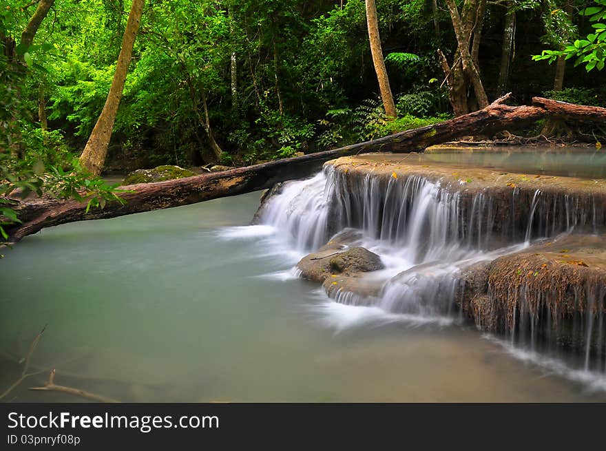 Cascade Of Erawan Waterfall, Thailand