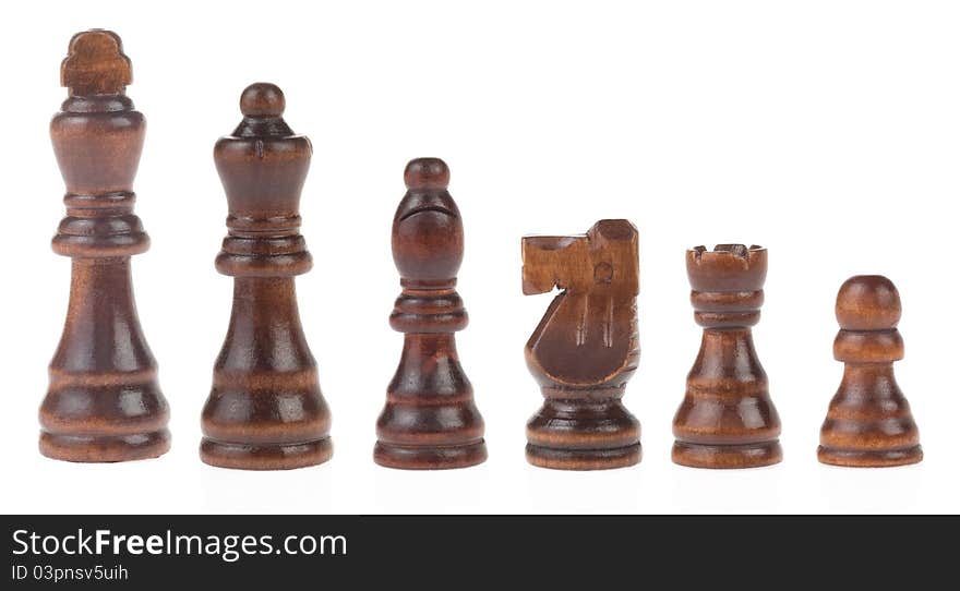 Chess figures on white