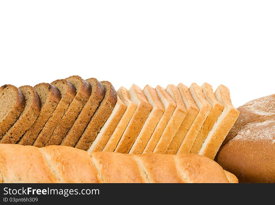 Bread loaf on white background. Bread loaf on white background