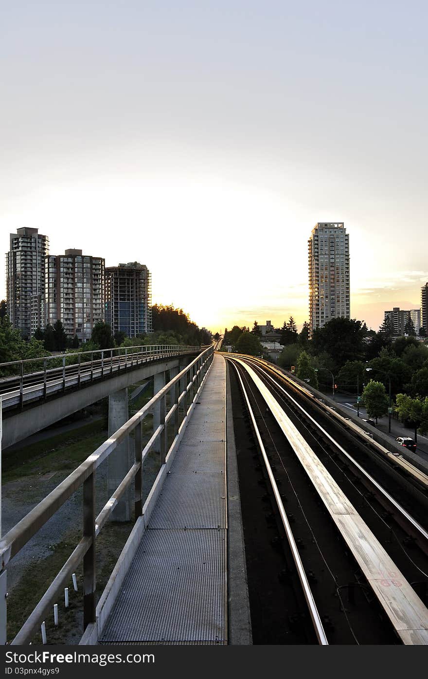 Sunset over Skytrain Rails