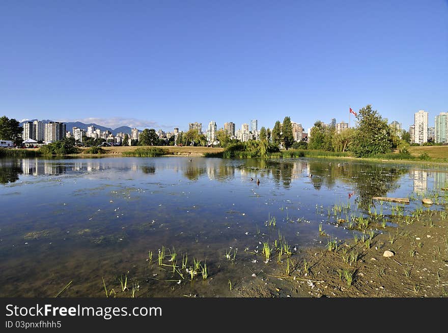 Lake in a park, vancouver,bc