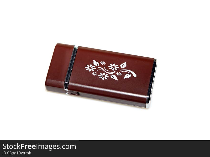 Metal lighter on a white background