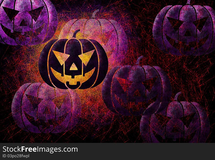 Grunge textured Halloween night background