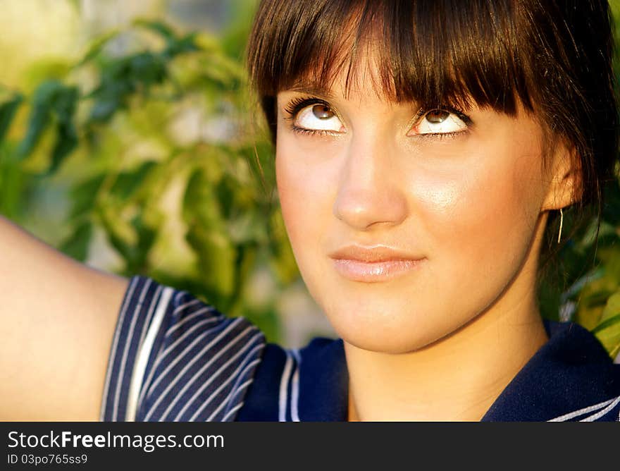 Beautiful Model Looking Up