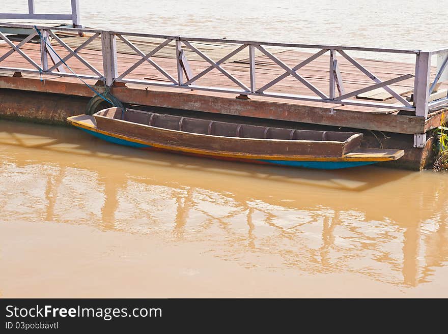 Old boat in the river. Old boat in the river