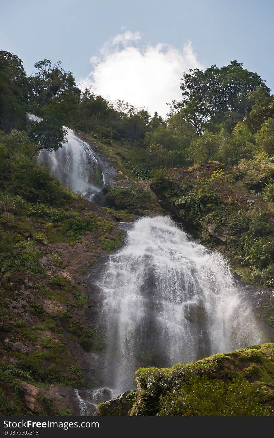 Cloud over Waterfall