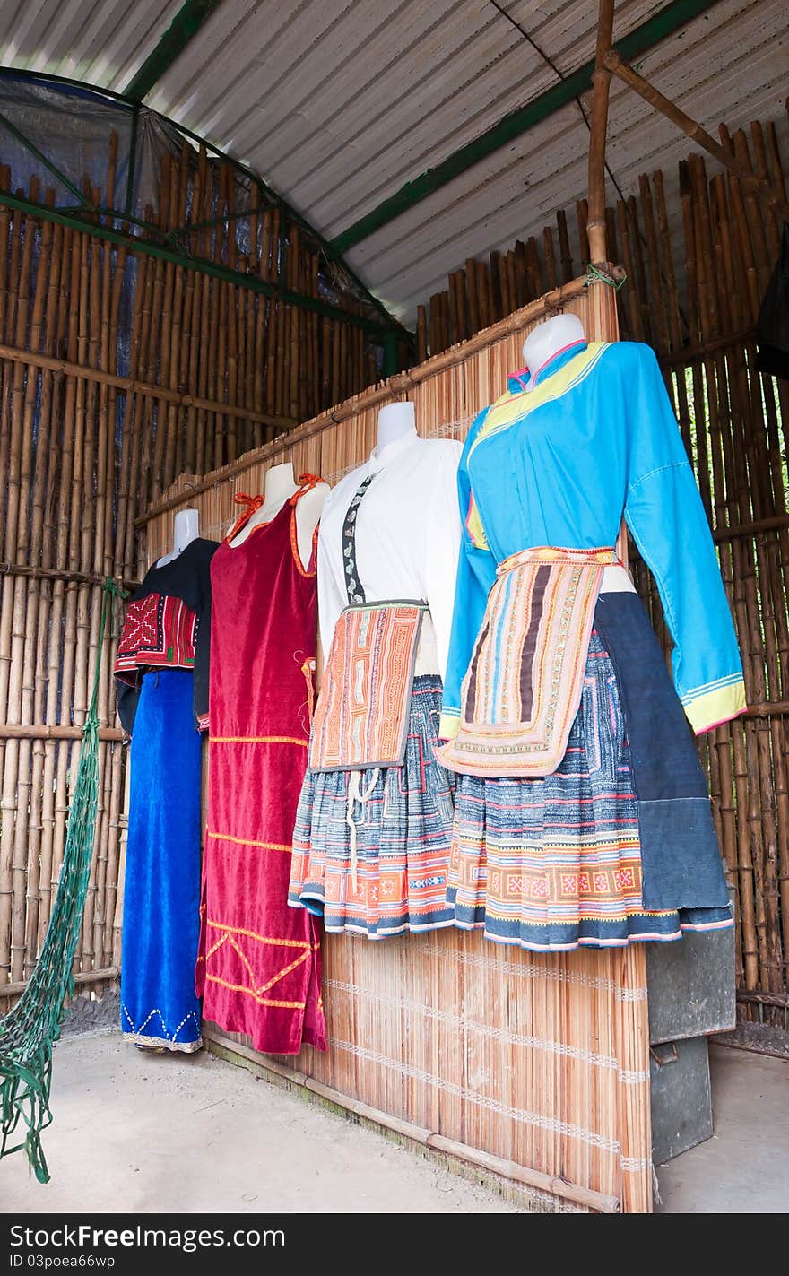 Clothes made by local ethnic group Black Khmong living in the north of Vietnam. Clothes made by local ethnic group Black Khmong living in the north of Vietnam.