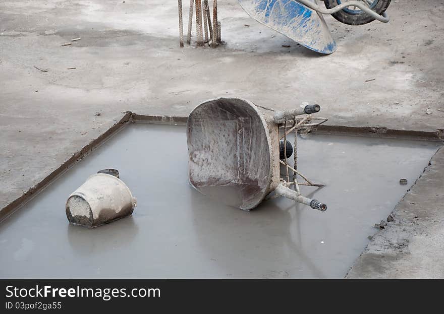 Wheelbarrow and Bucket