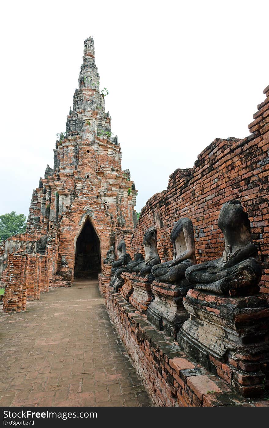 Satellite prang of Thai temple ruins of Wat Chai Wattanaram in Ayutthaya near Bangkok. Satellite prang of Thai temple ruins of Wat Chai Wattanaram in Ayutthaya near Bangkok.