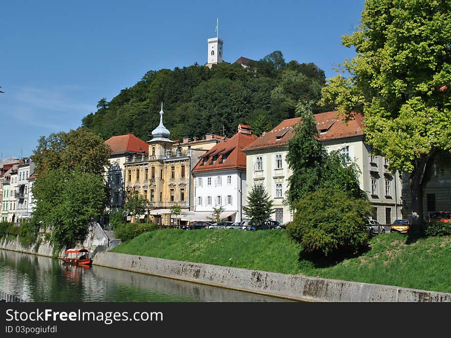 Capital of europe, along the river in ljubljana