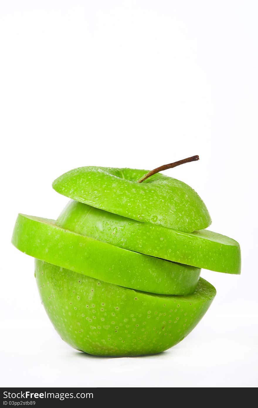 Green apple isolated on white